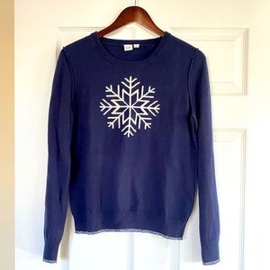 Gap Navy Merino Snowflake Sweater